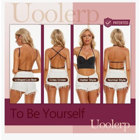 NEW Low Back Bras Backless Bra Plunge U-Shaped Halter Bra 3X - Picture 6 of 7